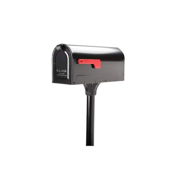 MB1 Black, Medium, Steel, Post Mount Mailbox and 2 in. In-Ground Post Kit (7680B-10) MB1 Black, Medium, Steel, Post Mount Mailbox and 2 in. In-Ground Post Kit (7680B-10)